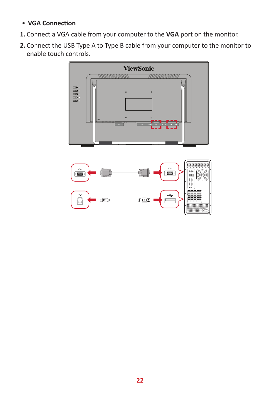 VIEWSONIC 24" Frameless Touchscreen Monitor User Manual | Page 22 / 57