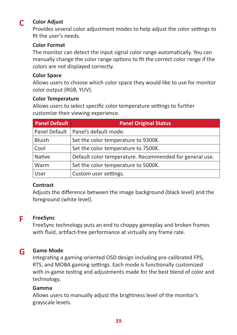 VIEWSONIC 24" Frameless Touchscreen Monitor User Manual | Page 39 / 57