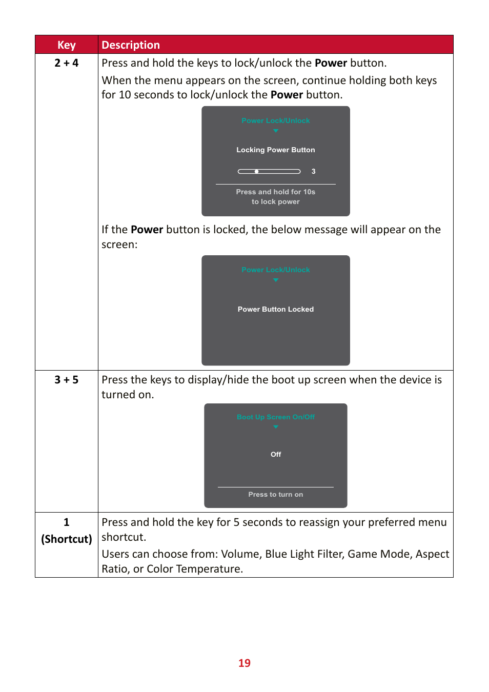 VIEWSONIC VX3211-4K-MHD 32" 16:9 4K FreeSync LCD Monitor User Manual | Page 19 / 63