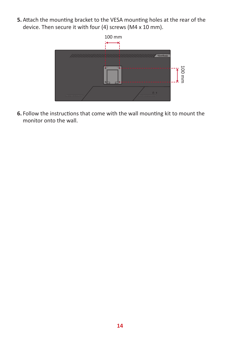 VIEWSONIC VG3456 34" 21:9 USB Type-C Docking VA Monitor User Manual | Page 14 / 69