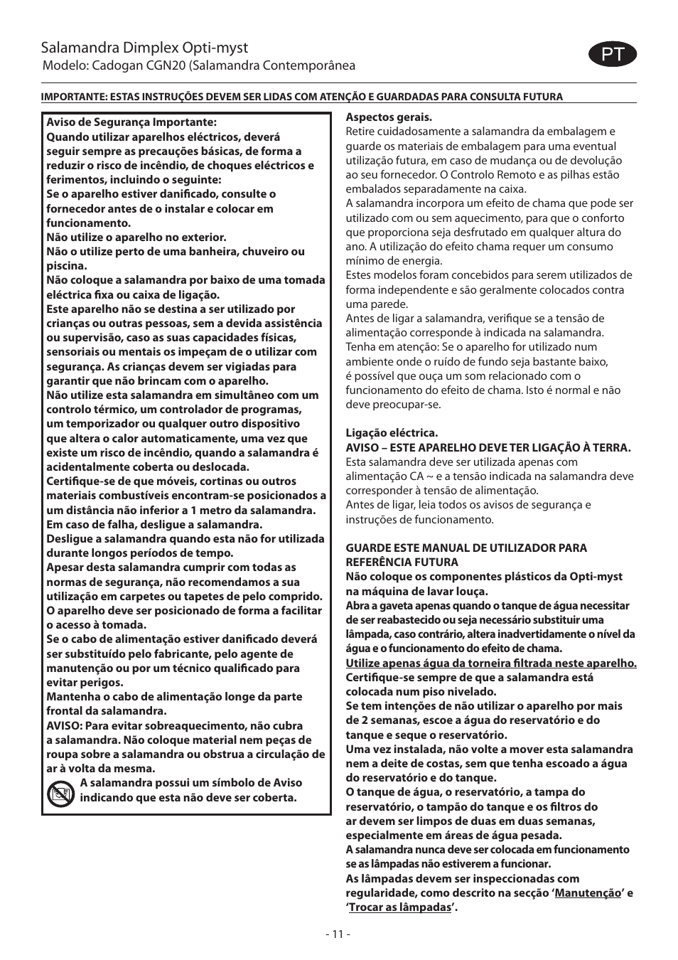 Salamandra dimplex opti-myst | Dimplex Dimpelx Cadogan CGn20 User Manual | Page 17 / 52