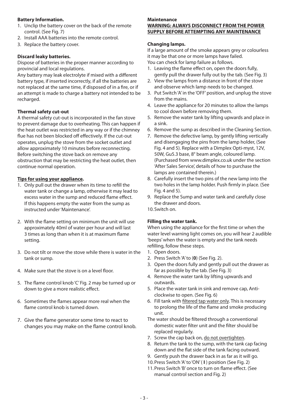 Dimplex Dimpelx Cadogan CGn20 User Manual | Page 9 / 52