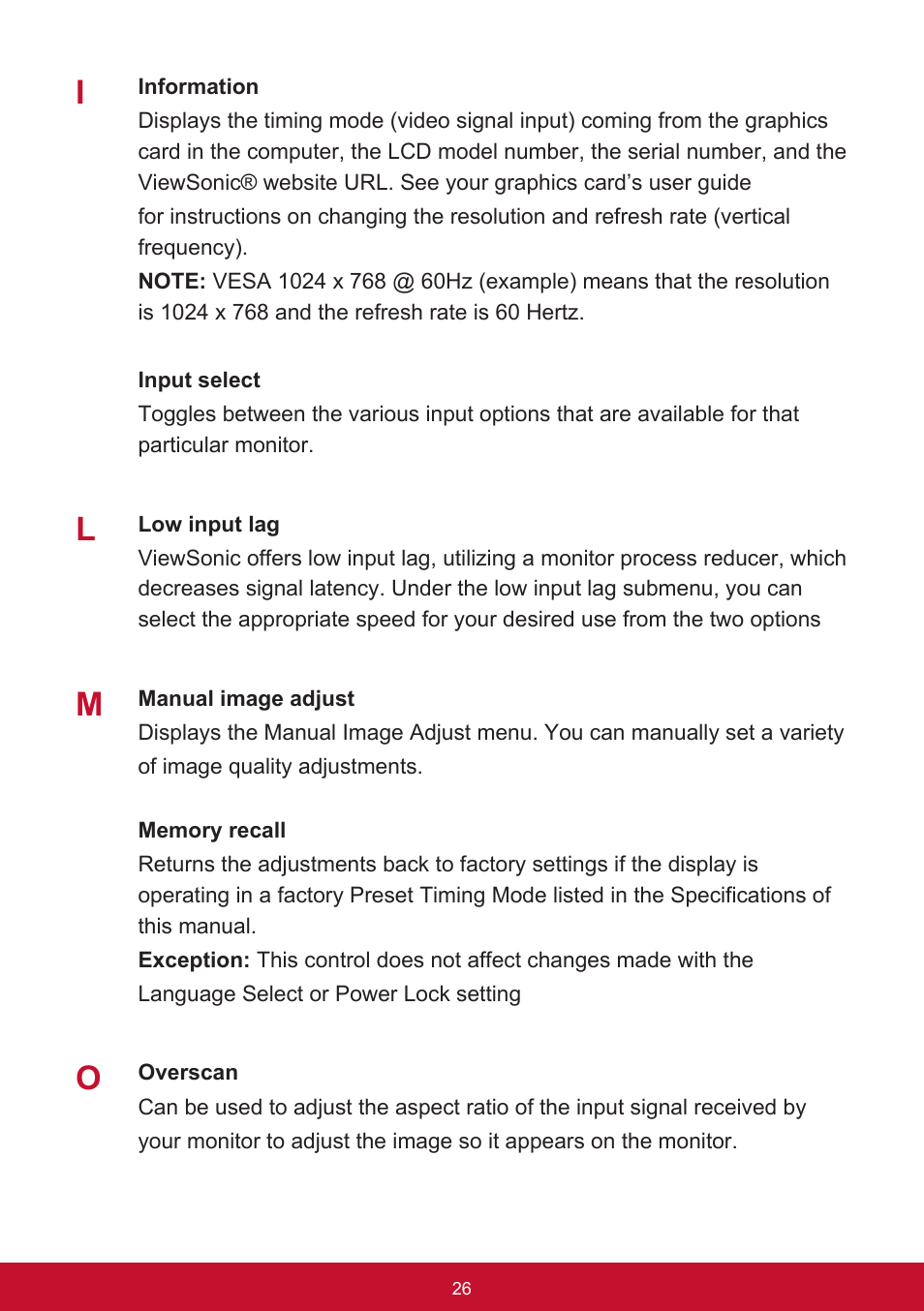 VIEWSONIC VX3276-mhd 31.5" 16:9 IPS Monitor User Manual | Page 30 / 55