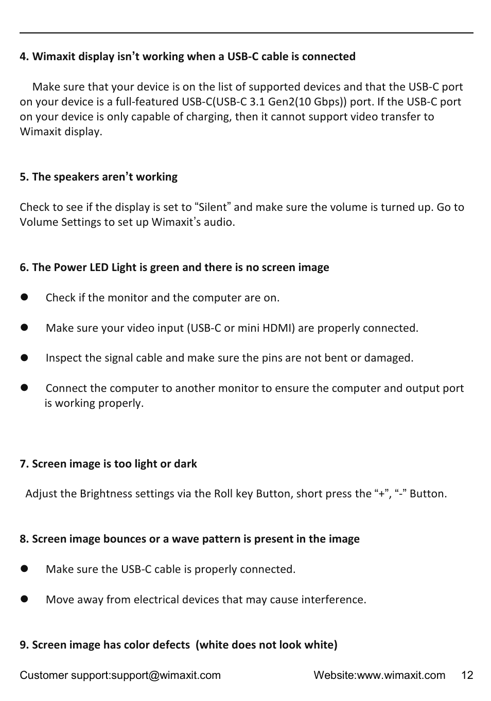 Wimaxit M1331CV2 13.3" HDR Portable Monitor User Manual | Page 12 / 14