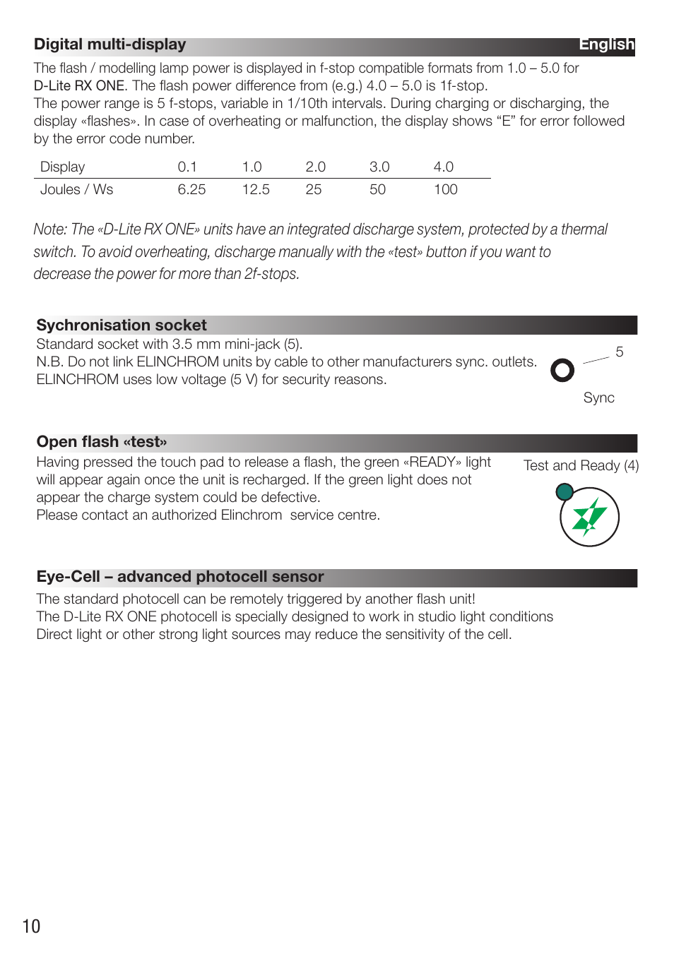 Elinchrom D-Lite RX One Flash Head User Manual | Page 10 / 131