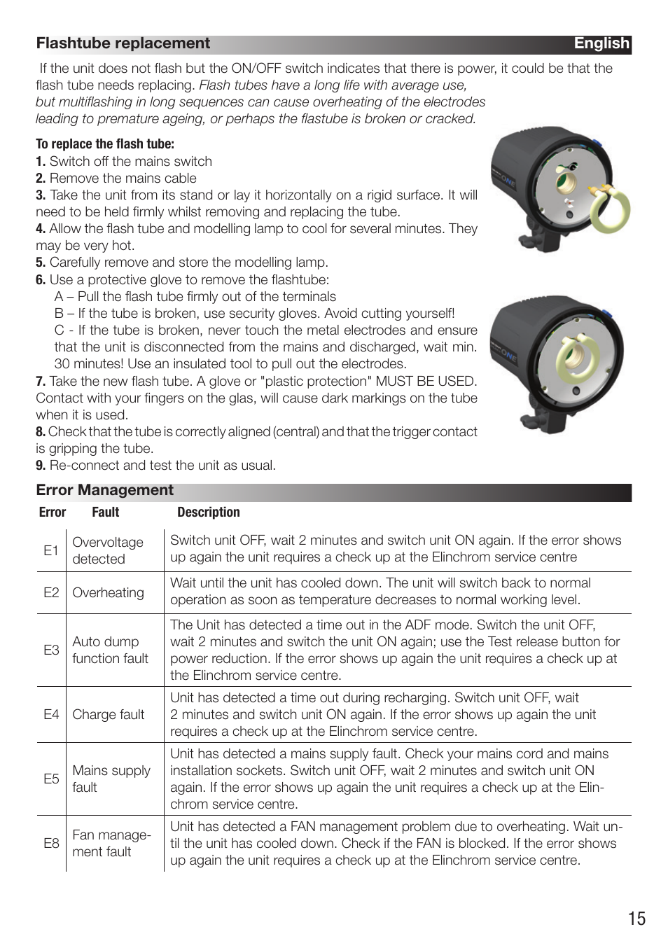 Elinchrom D-Lite RX One Flash Head User Manual | Page 15 / 131