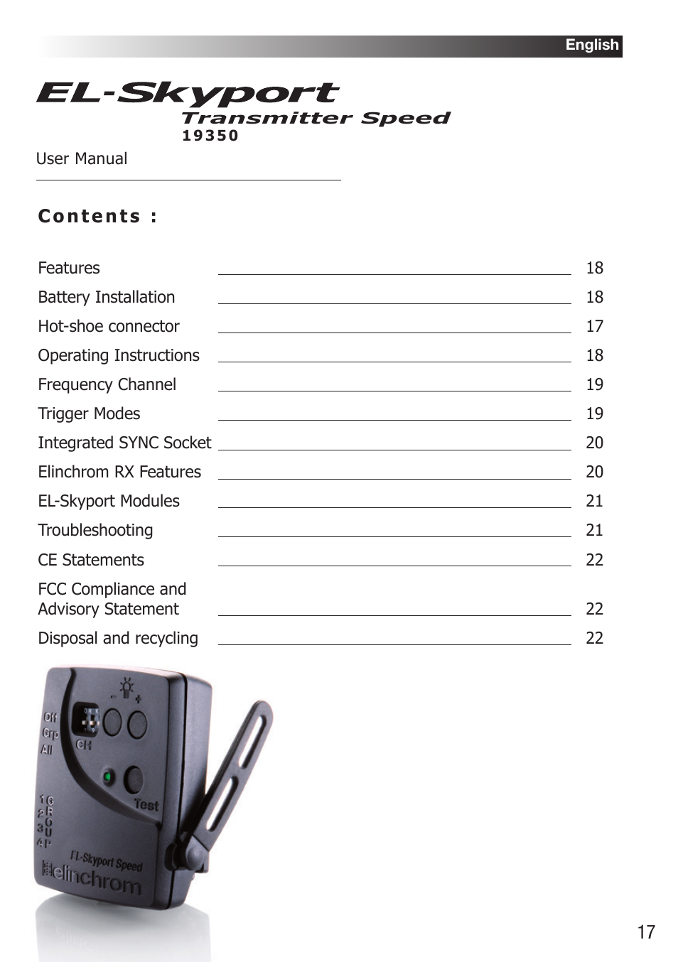 Elinchrom D-Lite RX One Flash Head User Manual | Page 17 / 131