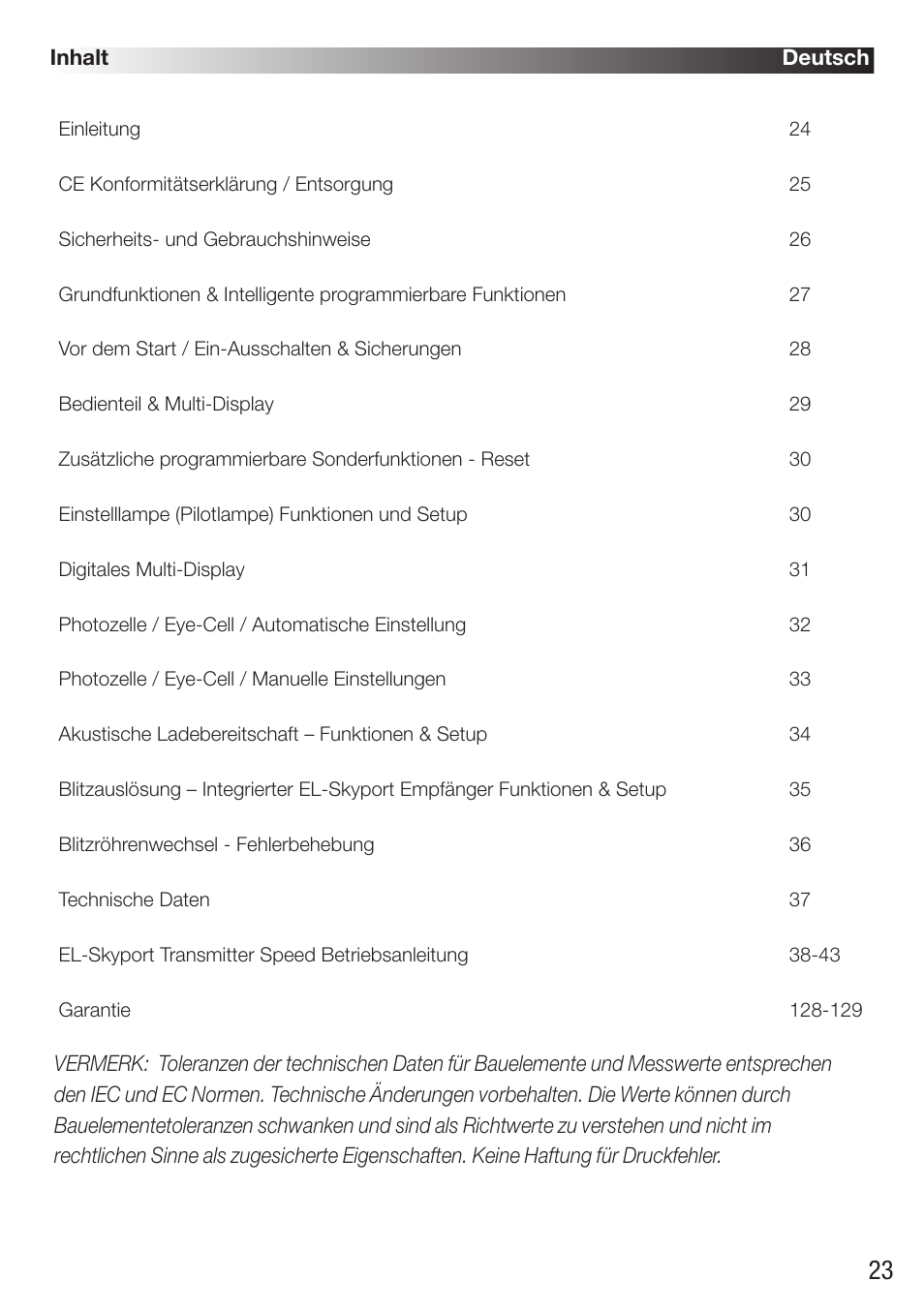Elinchrom D-Lite RX One Flash Head User Manual | Page 23 / 131