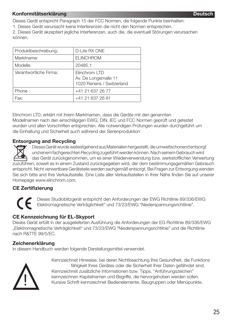 Elinchrom D-Lite RX One Flash Head User Manual | Page 25 / 131
