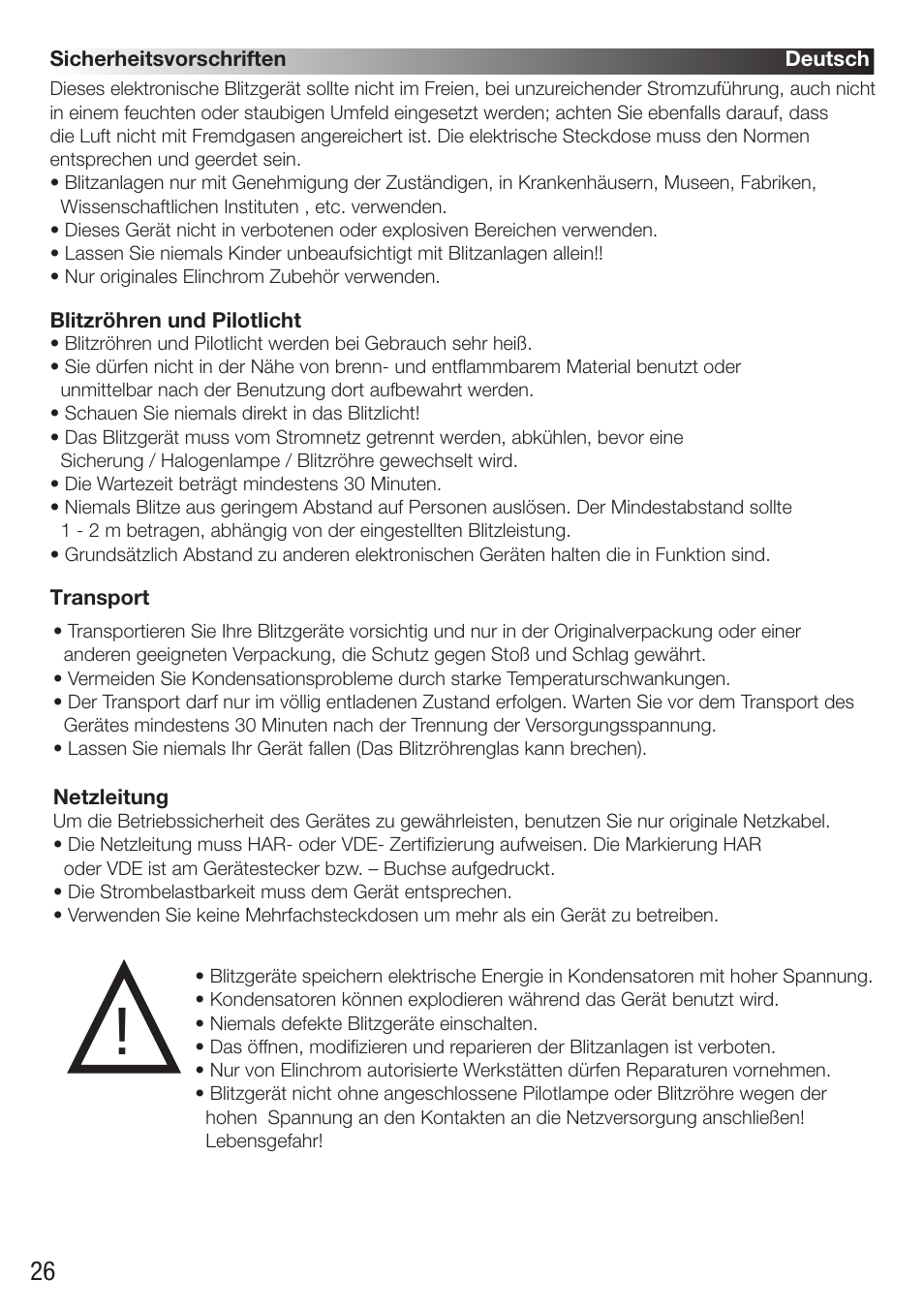 Elinchrom D-Lite RX One Flash Head User Manual | Page 26 / 131