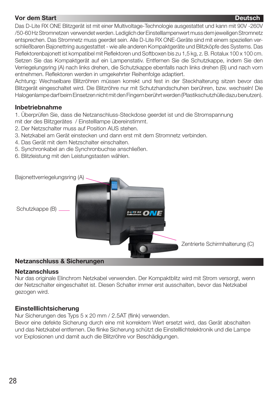 Elinchrom D-Lite RX One Flash Head User Manual | Page 28 / 131