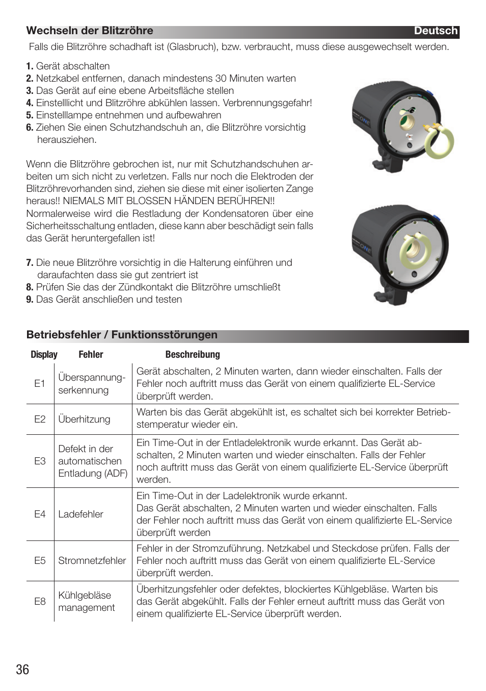 Elinchrom D-Lite RX One Flash Head User Manual | Page 36 / 131