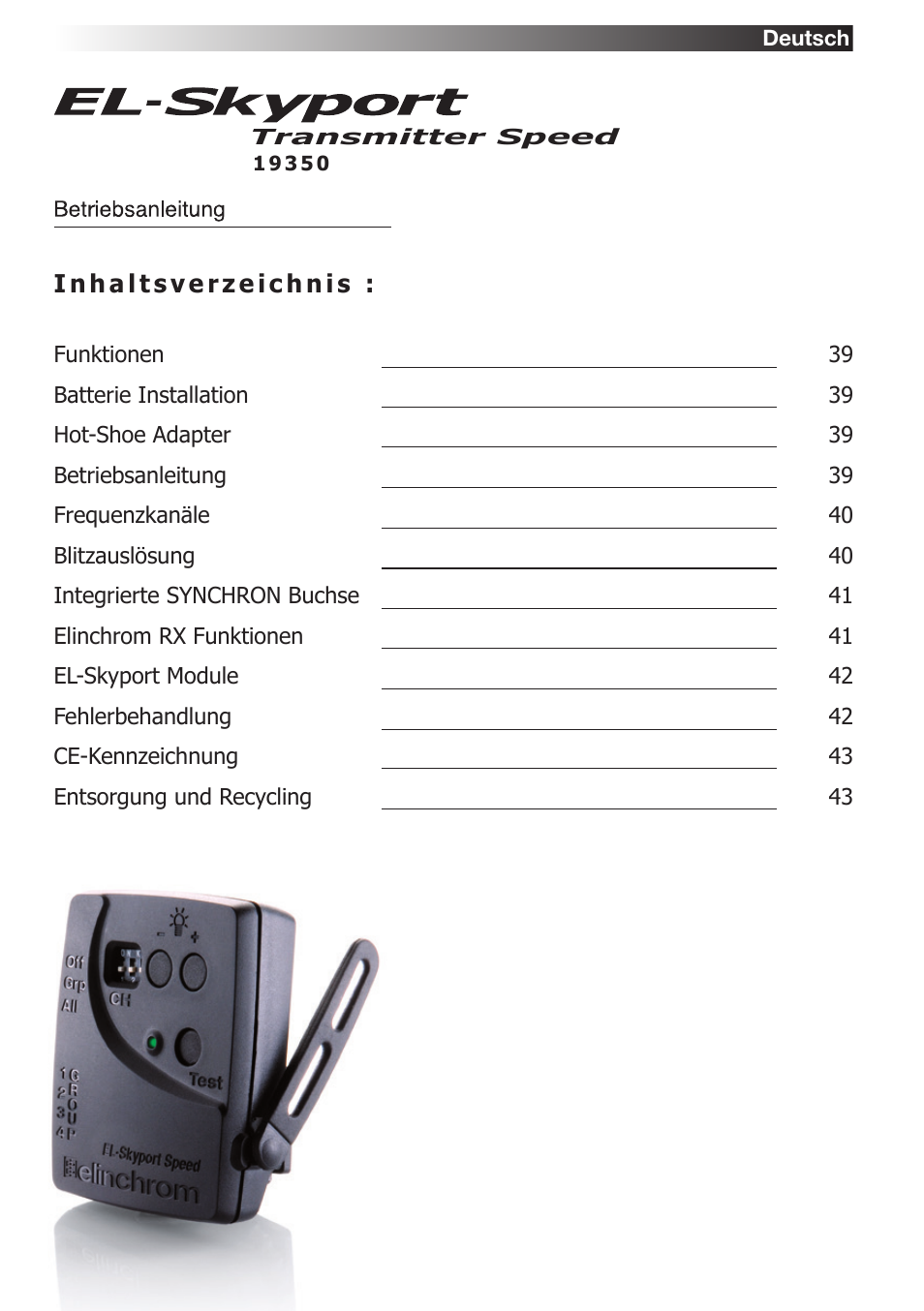 Elinchrom D-Lite RX One Flash Head User Manual | Page 38 / 131