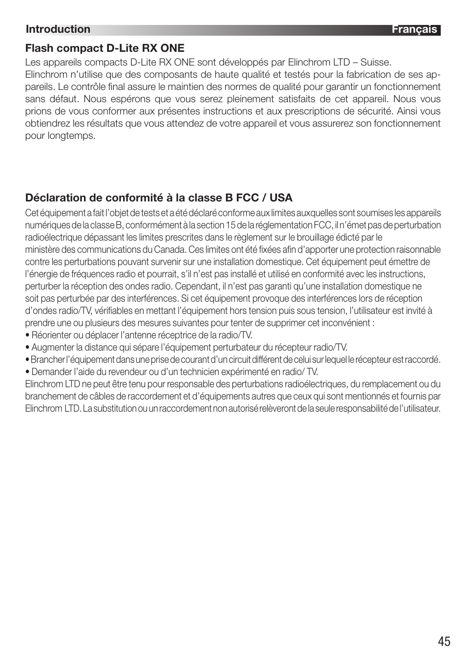 Elinchrom D-Lite RX One Flash Head User Manual | Page 45 / 131