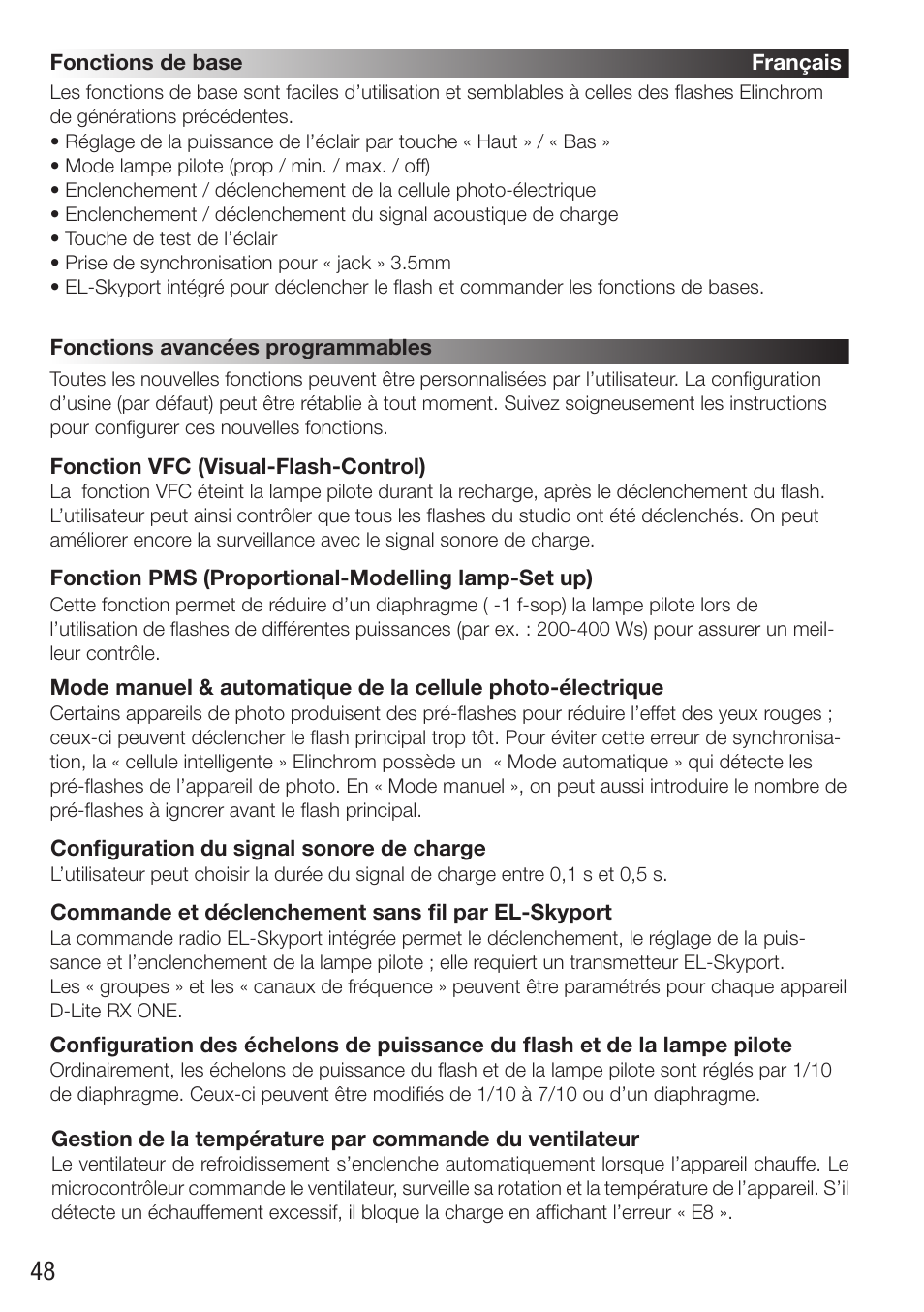 Elinchrom D-Lite RX One Flash Head User Manual | Page 48 / 131