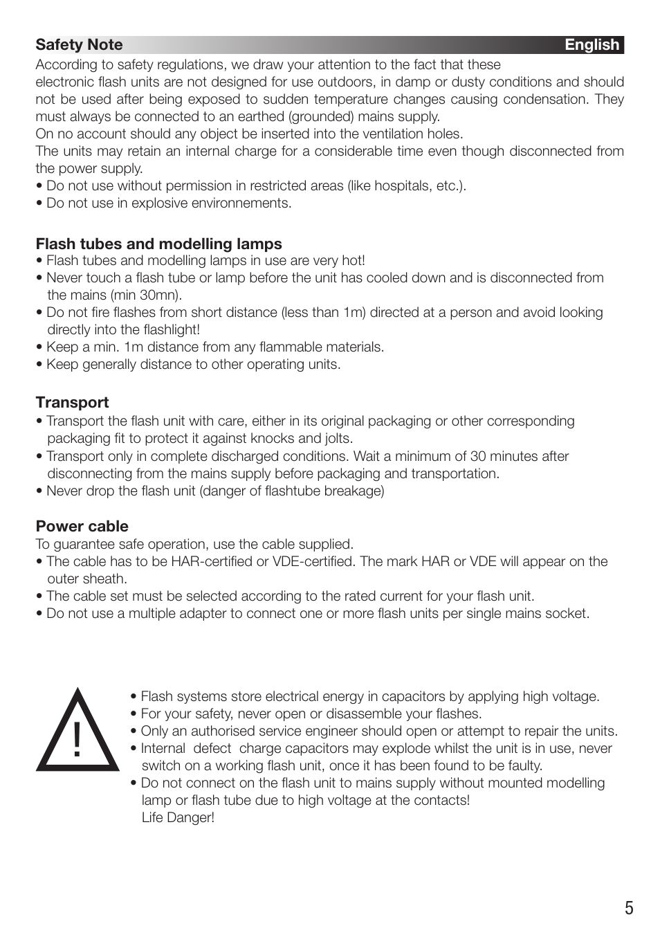 Elinchrom D-Lite RX One Flash Head User Manual | Page 5 / 131