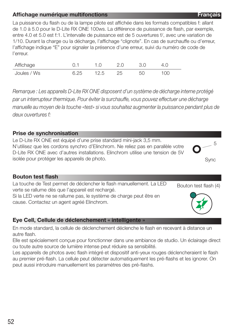 Elinchrom D-Lite RX One Flash Head User Manual | Page 52 / 131