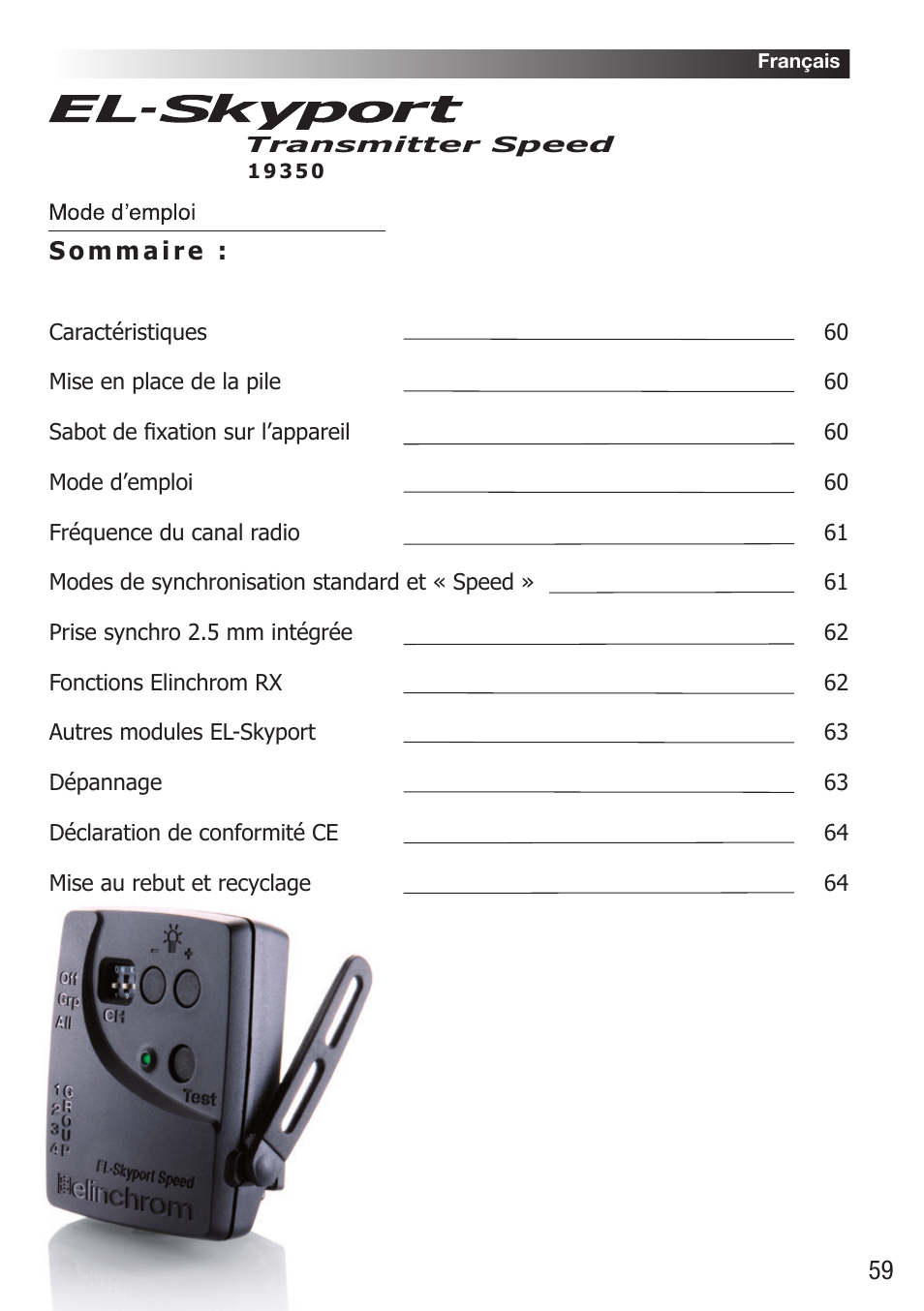 Elinchrom D-Lite RX One Flash Head User Manual | Page 59 / 131