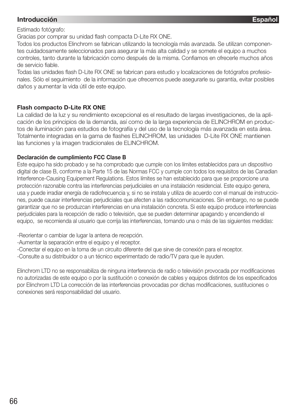 Elinchrom D-Lite RX One Flash Head User Manual | Page 66 / 131
