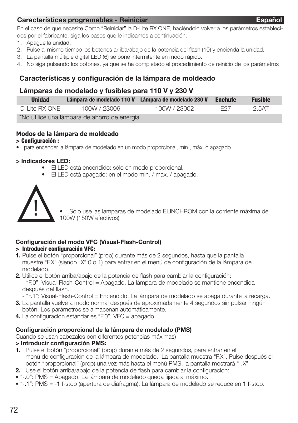Elinchrom D-Lite RX One Flash Head User Manual | Page 72 / 131