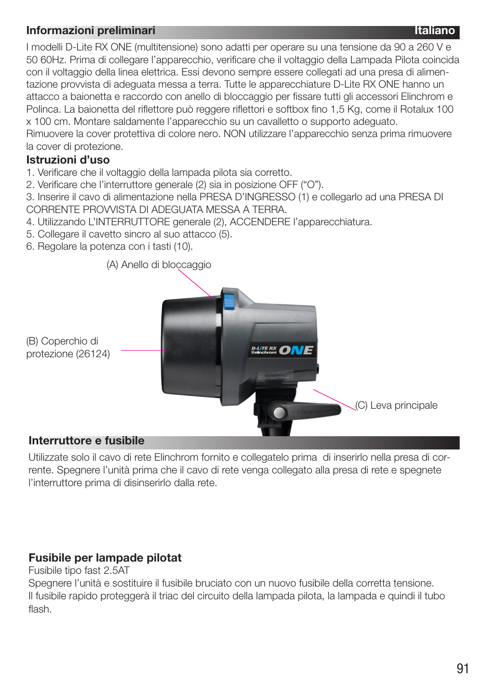 Elinchrom D-Lite RX One Flash Head User Manual | Page 91 / 131