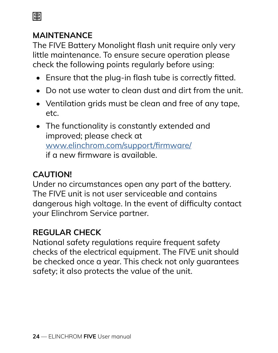 Elinchrom FIVE Monolight Kit User Manual | Page 24 / 33