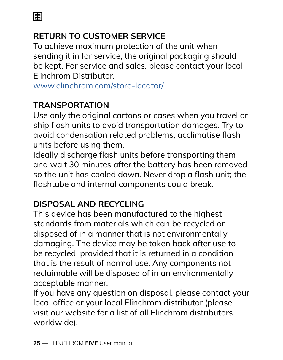 Elinchrom FIVE Monolight Kit User Manual | Page 25 / 33