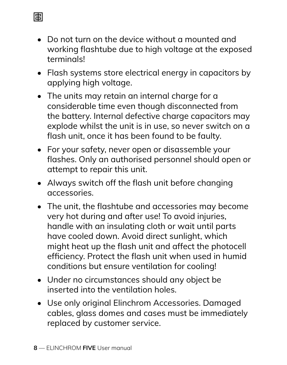 Elinchrom FIVE Monolight Kit User Manual | Page 8 / 33