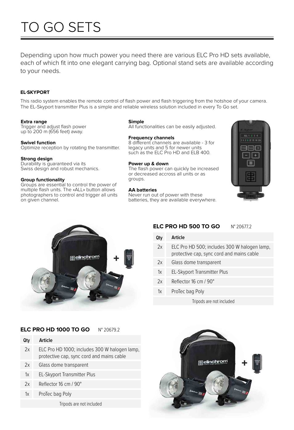 Elinchrom ELC Pro HD 500 Flash Head User Manual | Page 2 / 6
