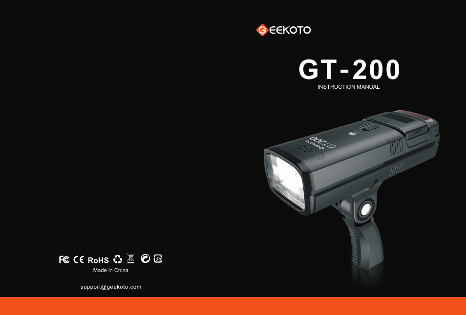 Geekoto GT200 Monolight Full Kit User Manual | 12 pages