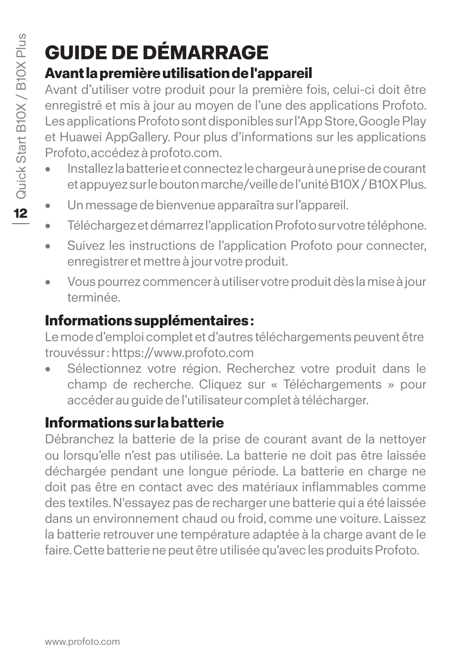 Guide de démarrage | Profoto B10X OCF Flash Duo Kit User Manual | Page 12 / 80