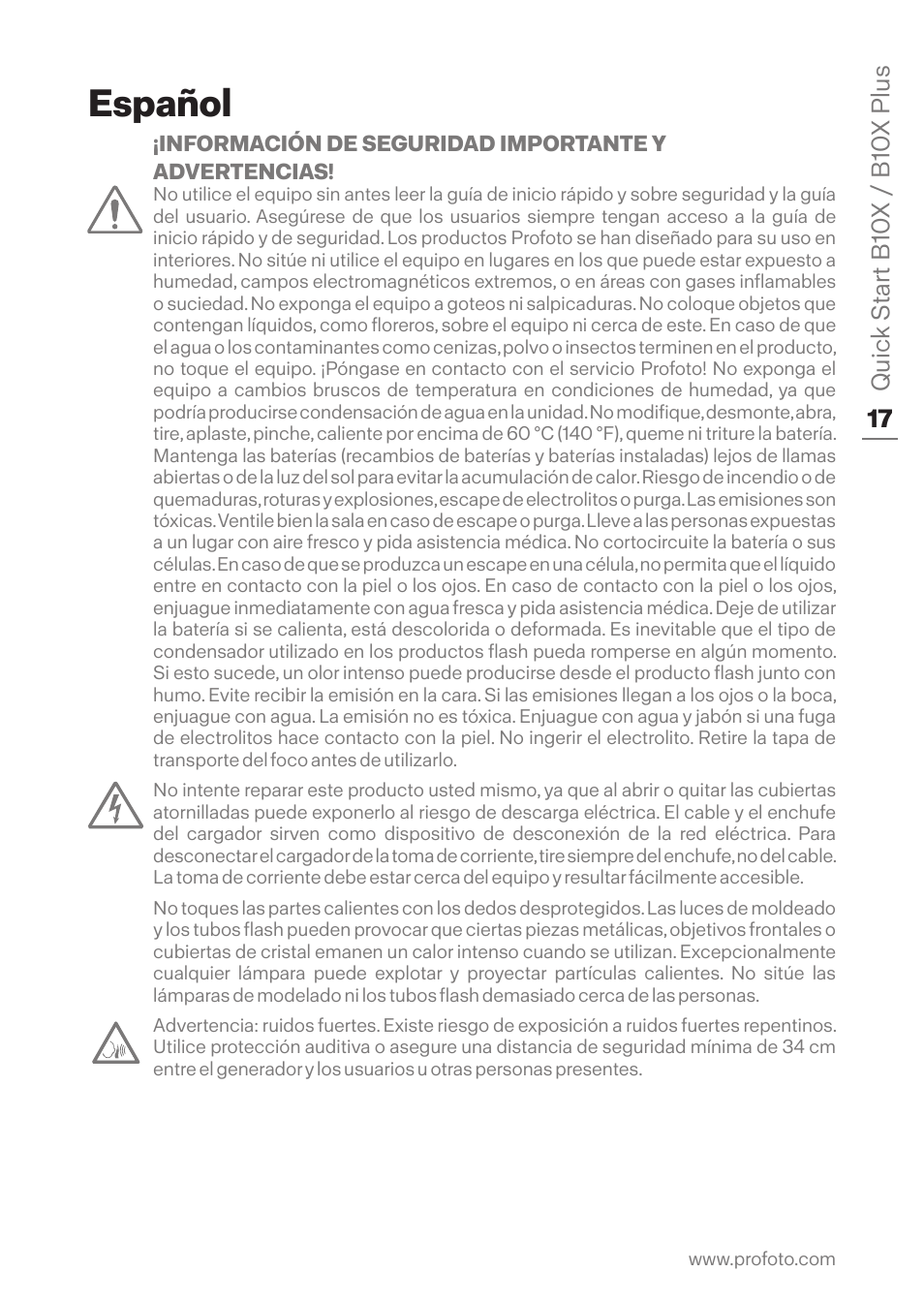 Español | Profoto B10X OCF Flash Duo Kit User Manual | Page 17 / 80