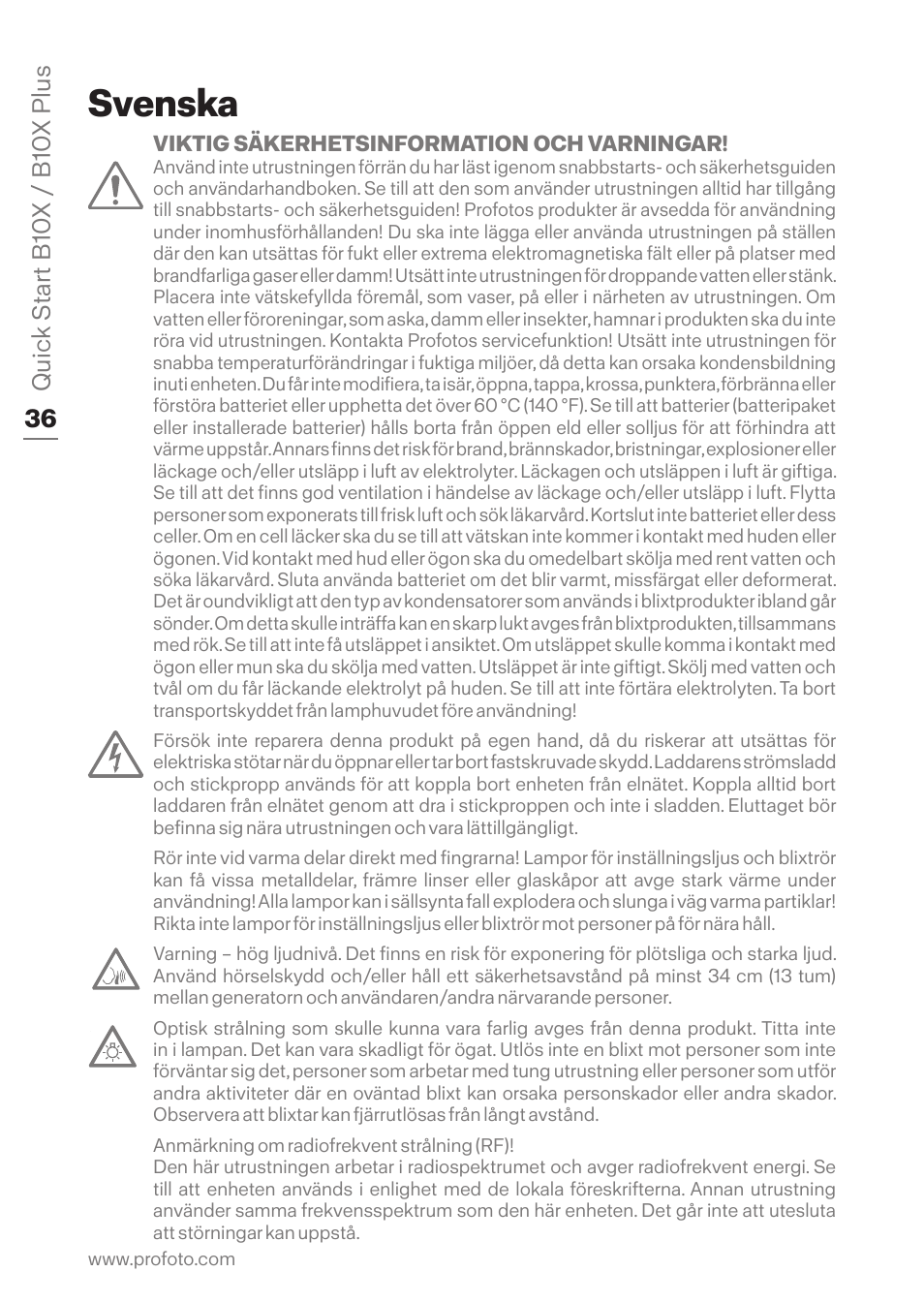 Svenska | Profoto B10X OCF Flash Duo Kit User Manual | Page 36 / 80