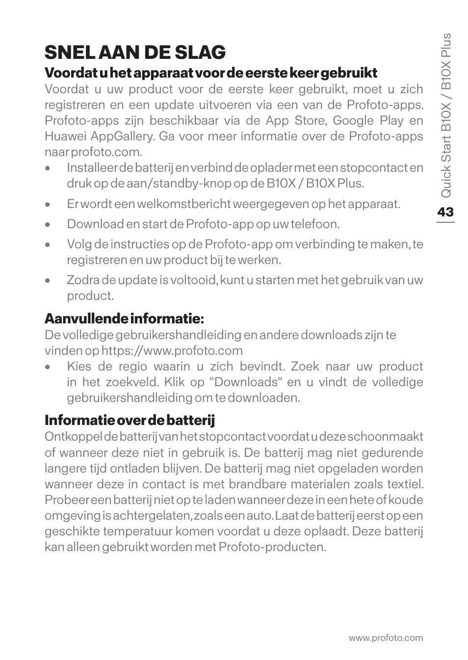 Snel aan de slag | Profoto B10X OCF Flash Duo Kit User Manual | Page 43 / 80