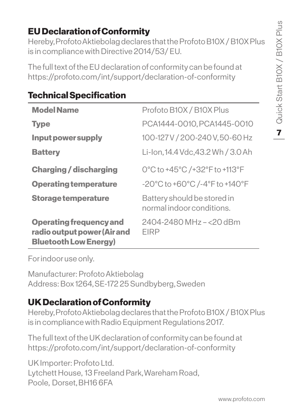 Profoto B10X OCF Flash Duo Kit User Manual | Page 7 / 80