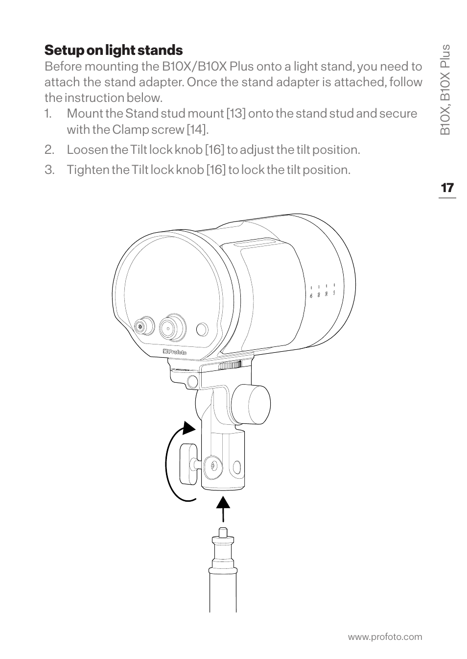 Setup on light stands | Profoto B10X OCF Flash Duo Kit User Manual | Page 17 / 40