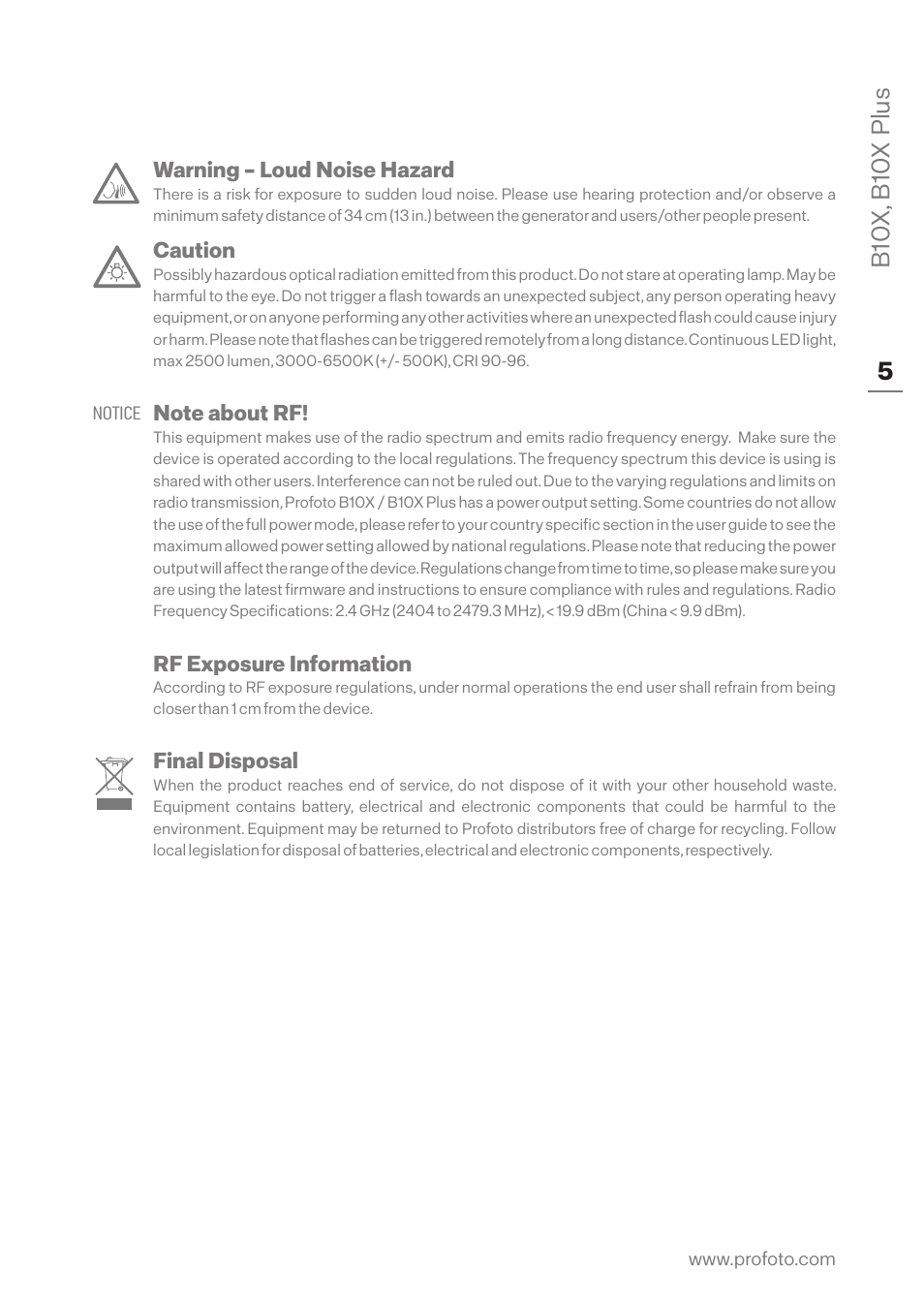 Profoto B10X OCF Flash Duo Kit User Manual | Page 5 / 40