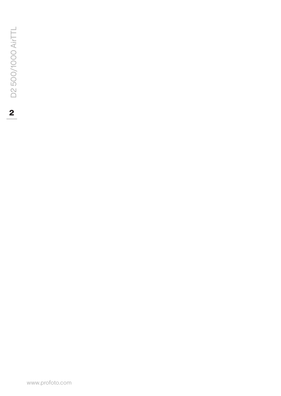 Profoto D2 500Ws AirTTL Monolight User Manual | Page 2 / 28