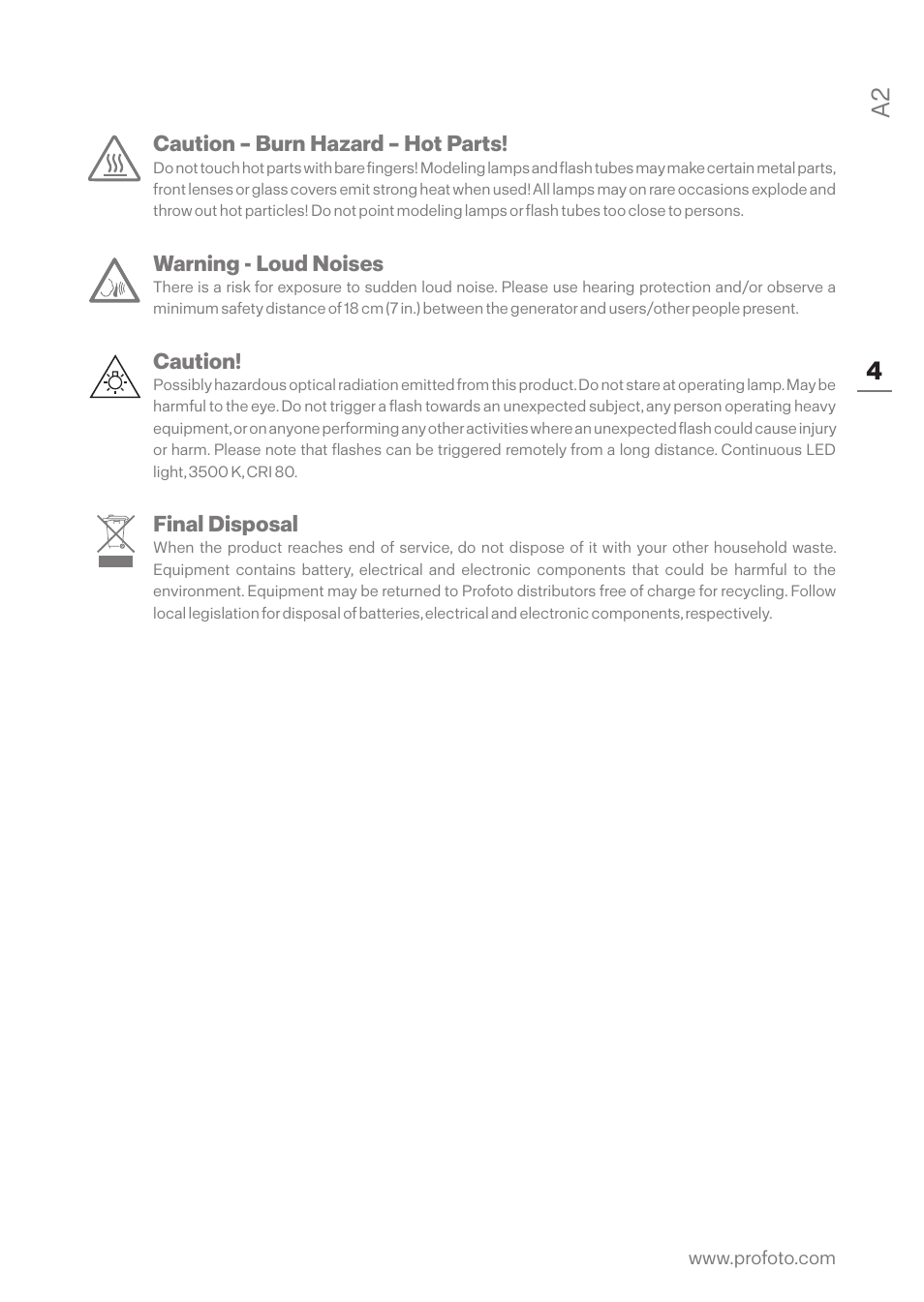 A2 4 | Profoto A2 Monolight User Manual | Page 4 / 30