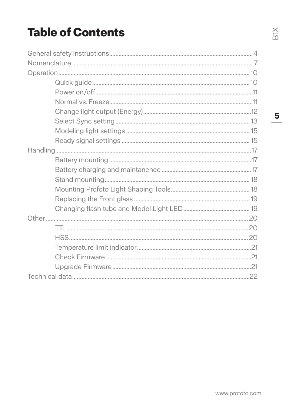 Profoto B1X 500 AirTTL 1-Light To-Go Kit User Manual | Page 5 / 28