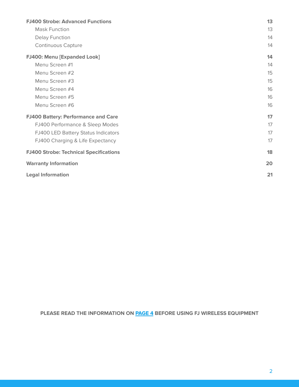 Westcott FJ400 Strobe 2-Light Location Kit with FJ-X3m Universal Wireless Trigger User Manual | Page 3 / 22