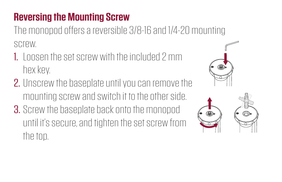 Robus RCM-633 6-Section Carbon Fiber Monopod, 65 User Manual | Page 6 / 8