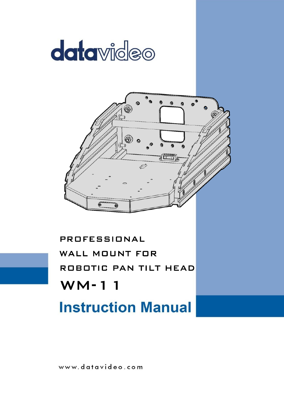 Datavideo WM-11 Wall Mount for PTR-10 MK II and PTR-10T MK II User Manual | 20 pages