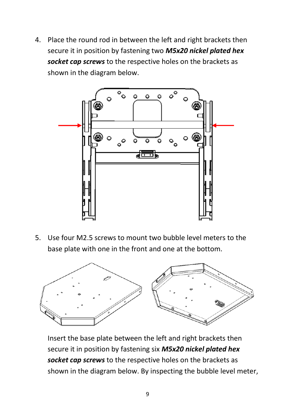 Datavideo WM-11 Wall Mount for PTR-10 MK II and PTR-10T MK II User Manual | Page 9 / 20
