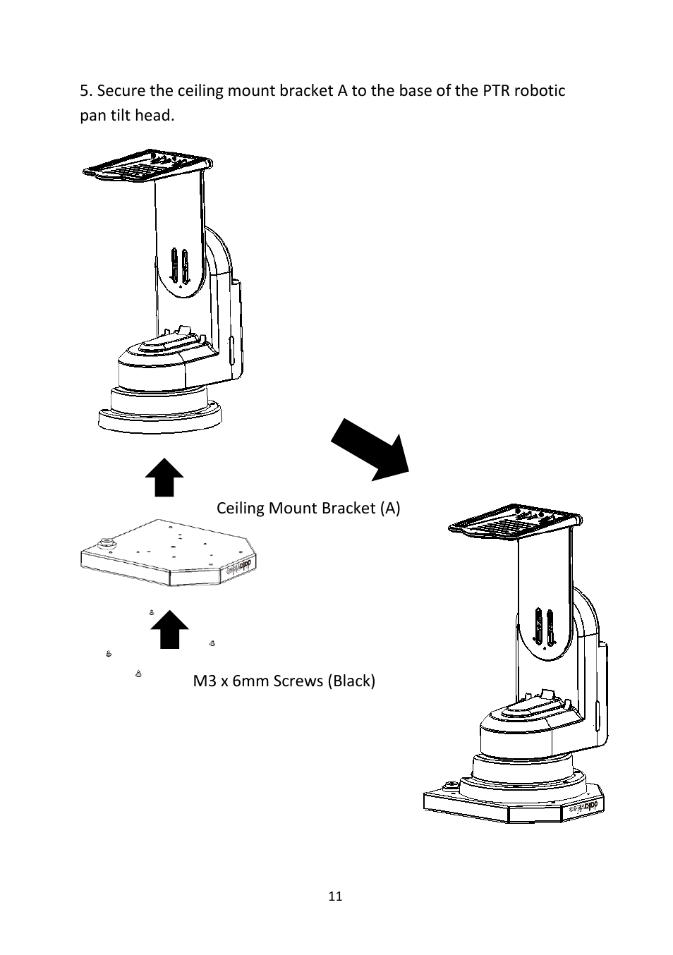 Datavideo CM-10 Ceiling Mount for PTR-10 Mark II & PTR-10T Mark II Pan/Tilt Heads User Manual | Page 11 / 20