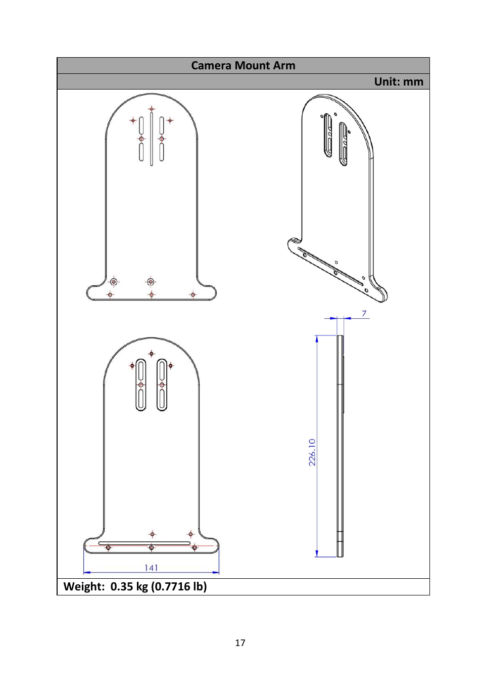 Datavideo CM-10 Ceiling Mount for PTR-10 Mark II & PTR-10T Mark II Pan/Tilt Heads User Manual | Page 17 / 20