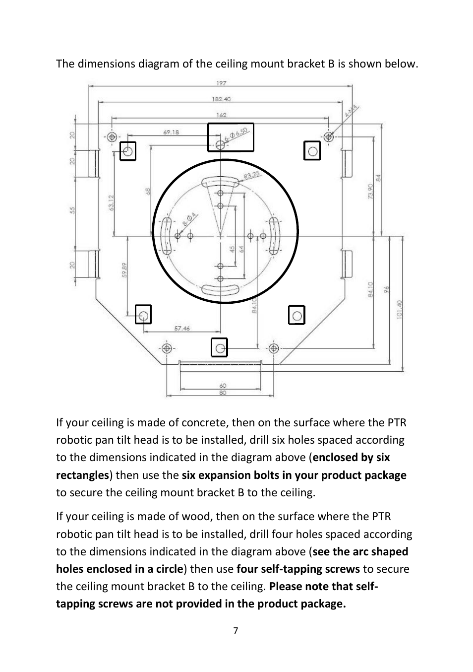 Datavideo CM-10 Ceiling Mount for PTR-10 Mark II & PTR-10T Mark II Pan/Tilt Heads User Manual | Page 7 / 20