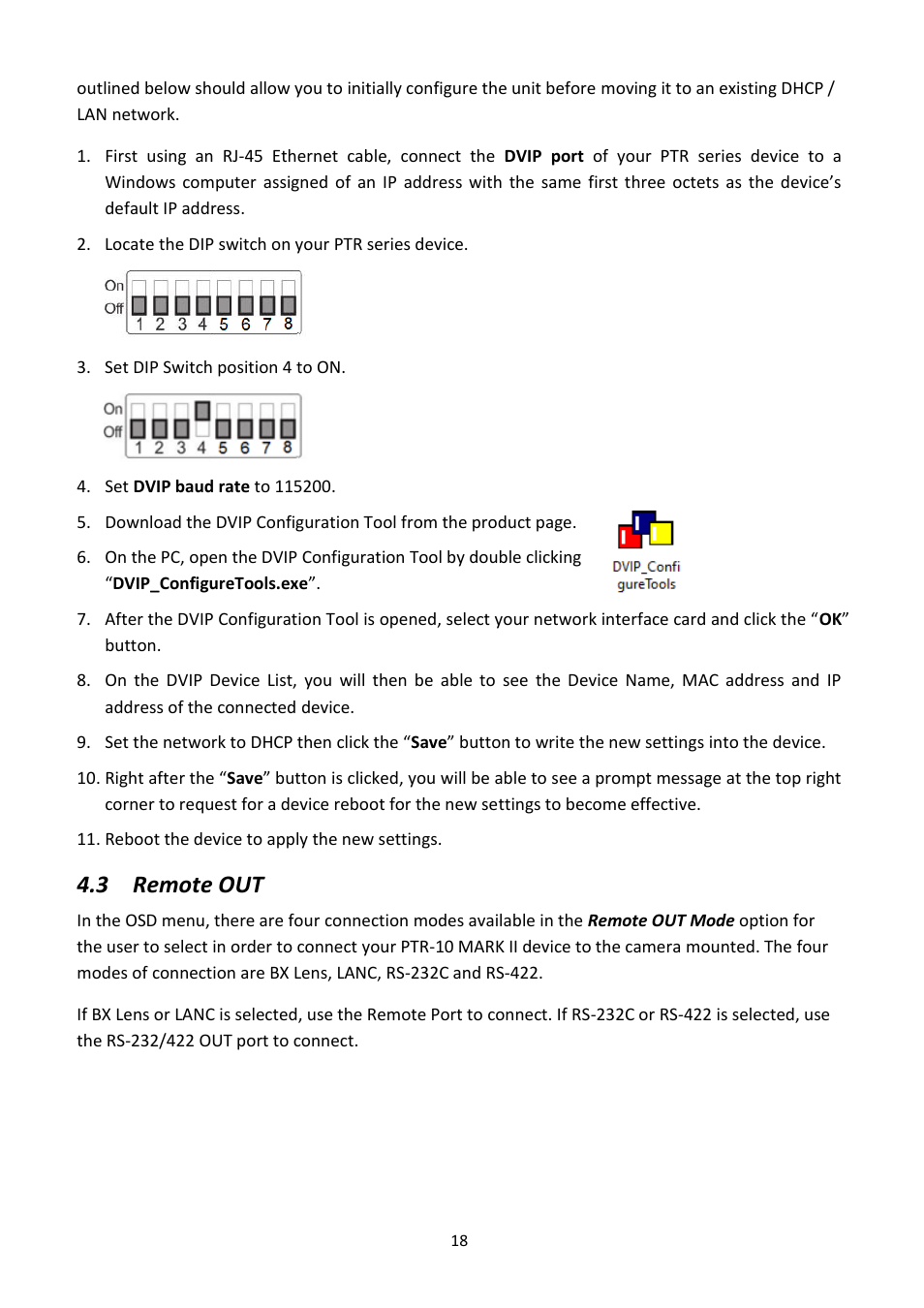 3 remote out, Emote, Remote | Remote out | Datavideo PTR-10 MK II Robotic Head & RMC-180 MK II Pan/Tilt Controller Kit User Manual | Page 18 / 44