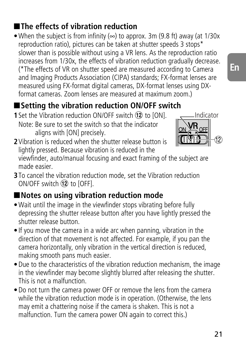 Nikon AF-S VR Micro-NIKKOR 105mm f/2.8G IF-ED Lens User Manual | Page 21 / 132