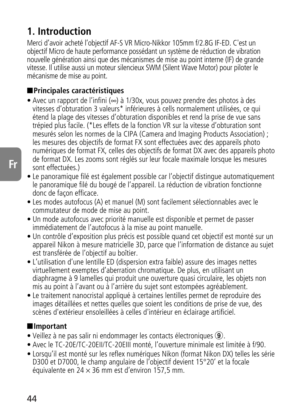 Introduction | Nikon AF-S VR Micro-NIKKOR 105mm f/2.8G IF-ED Lens User Manual | Page 44 / 132
